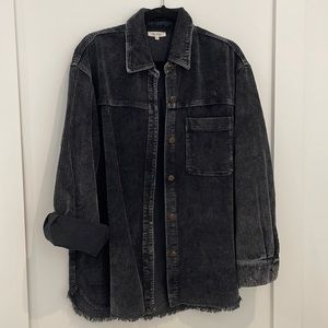 Oversized Black Corduroy Shacket